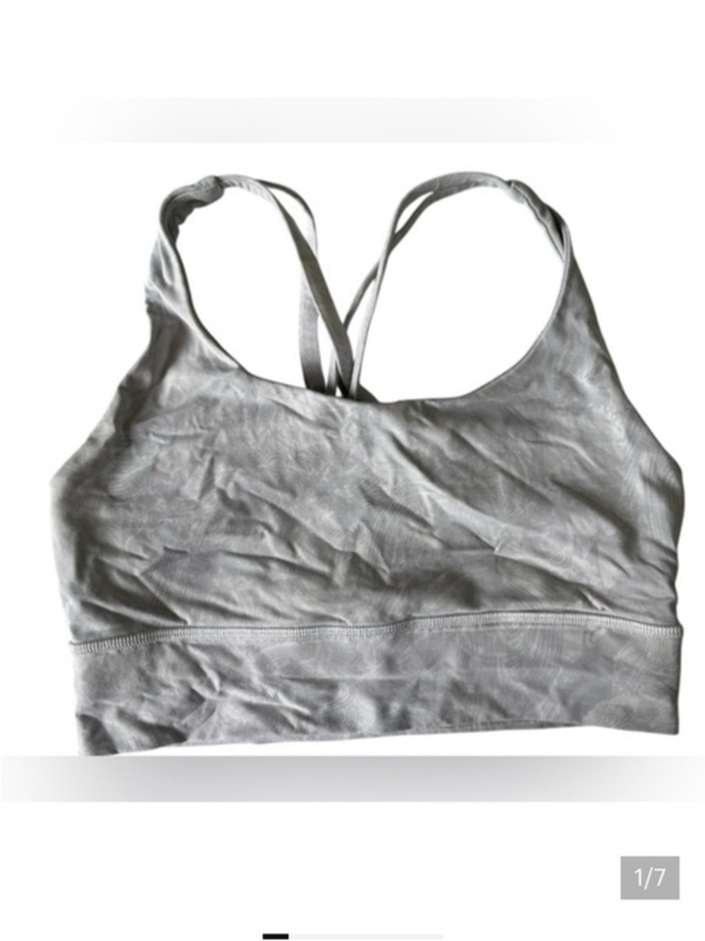 Lululemon Athletica Light Gray swirly pattern Sports Bra